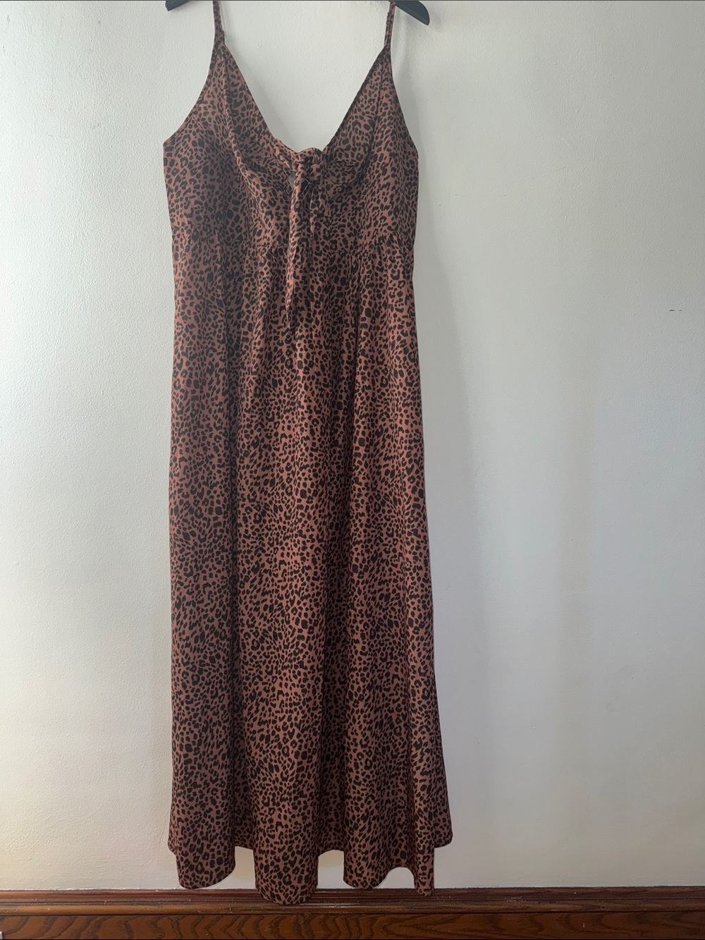 Spotted Slip Maxi Dress in Brown Women's 3X Shein